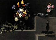 HAMEN, Juan van der Still Life with Flowers, Artichokes, Cherries and Glassware USA oil painting reproduction